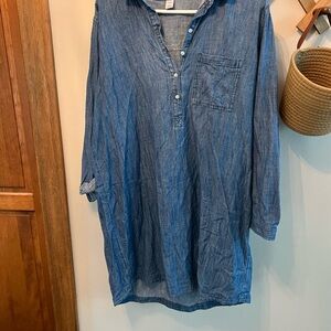 Old Navy Blue Denim Shirt Dress